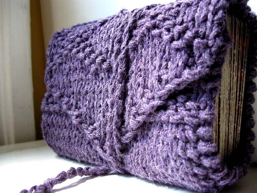 Knit tarot wrap.  Diamante in purple