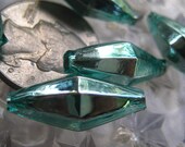 7 Aqua Mercury Glass Beads Made In The Czech Republic For Christmas Garlands