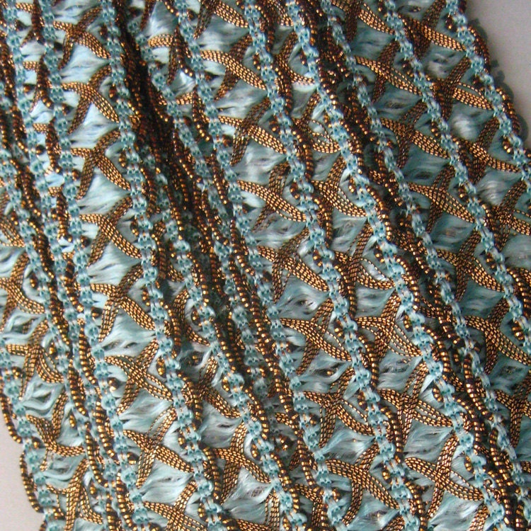 2 Yards Fancy Metallic And Fabric Sewing Trim by 32NorthSupplies