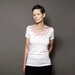 Womens Spring Fashion T shirt - Peacock Feather Shirt - White Alternative T shirt