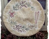 Primitive Stitchery E-Pattern-Gingers Candle Mat by Primitive Stitches-Instant Download
