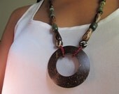 Brown circle pendant necklace