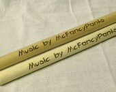 Laser Engraved Wooden Drumsticks 2B Personalized