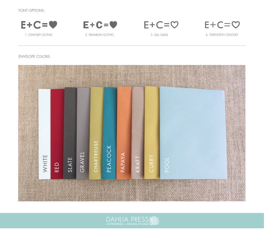 Letterpress Blind Impression Love Stationery Set with Printing Block - 100 qty Notecards & Envelopes