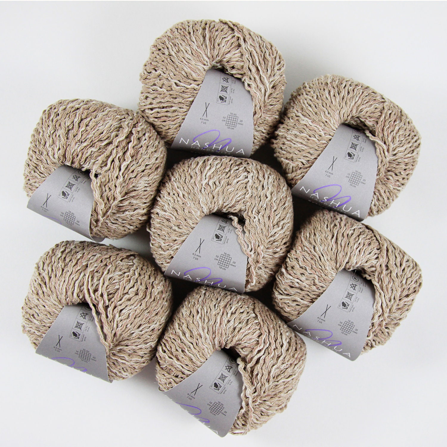 7 Balls of Nashua Sonora color Brown -destash