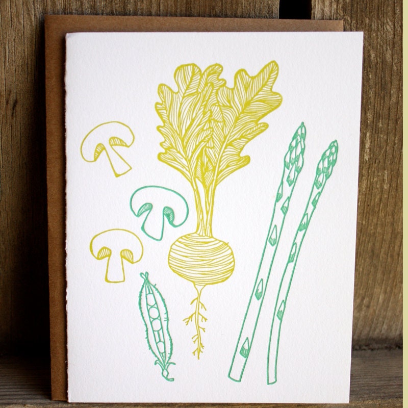Veggies Letterpress Card