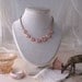 Blush  peach pink beaded necklace with vintage German glass