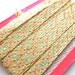 6 Yards Vintage Indian Gold Metallic Ribbon - Gold Red and Green