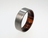 Titanium Ring with Wood Inner Sleeve