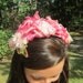 vintage hat - pink / fuschia / white floral headband design