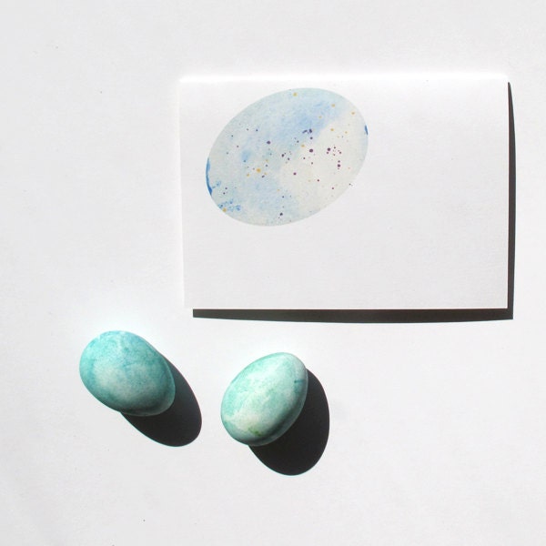 One egg - Watercolour, Pen and Ink Illustrated, blank A5, 100% recycled Card with Envelope.