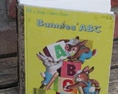 Bunnies ABC Golden Book Journal with Hand Torn 140lb Cold Press Watercolor Paper