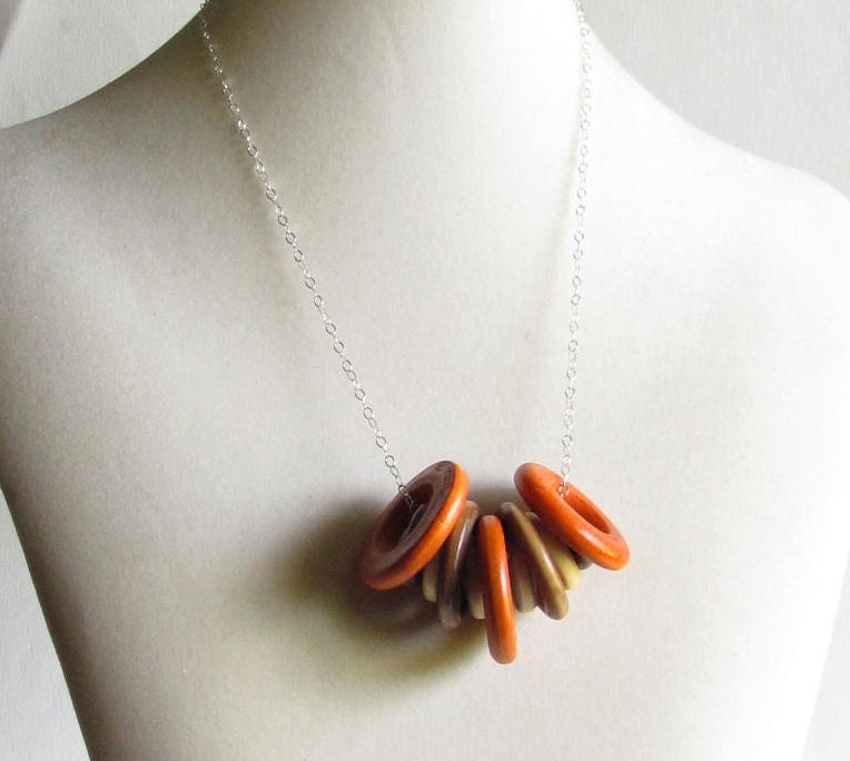 Wooden Rings Necklace Fall Fashion Autumn