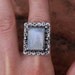Size 6.5 Sterling Silver Rainbow Moonstone Cocktail Ring