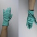 Vintage Gloves . Robins Egg . Seafoam Teal . Driving Gloves . Mid Century . High Fashion . Embroidered