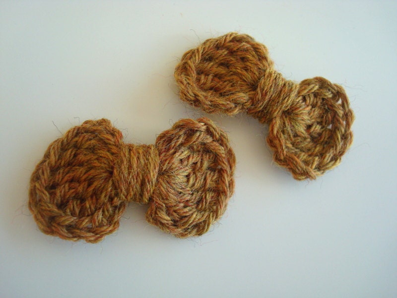 Mini Crochet Bow Hair Clips - Set of 2