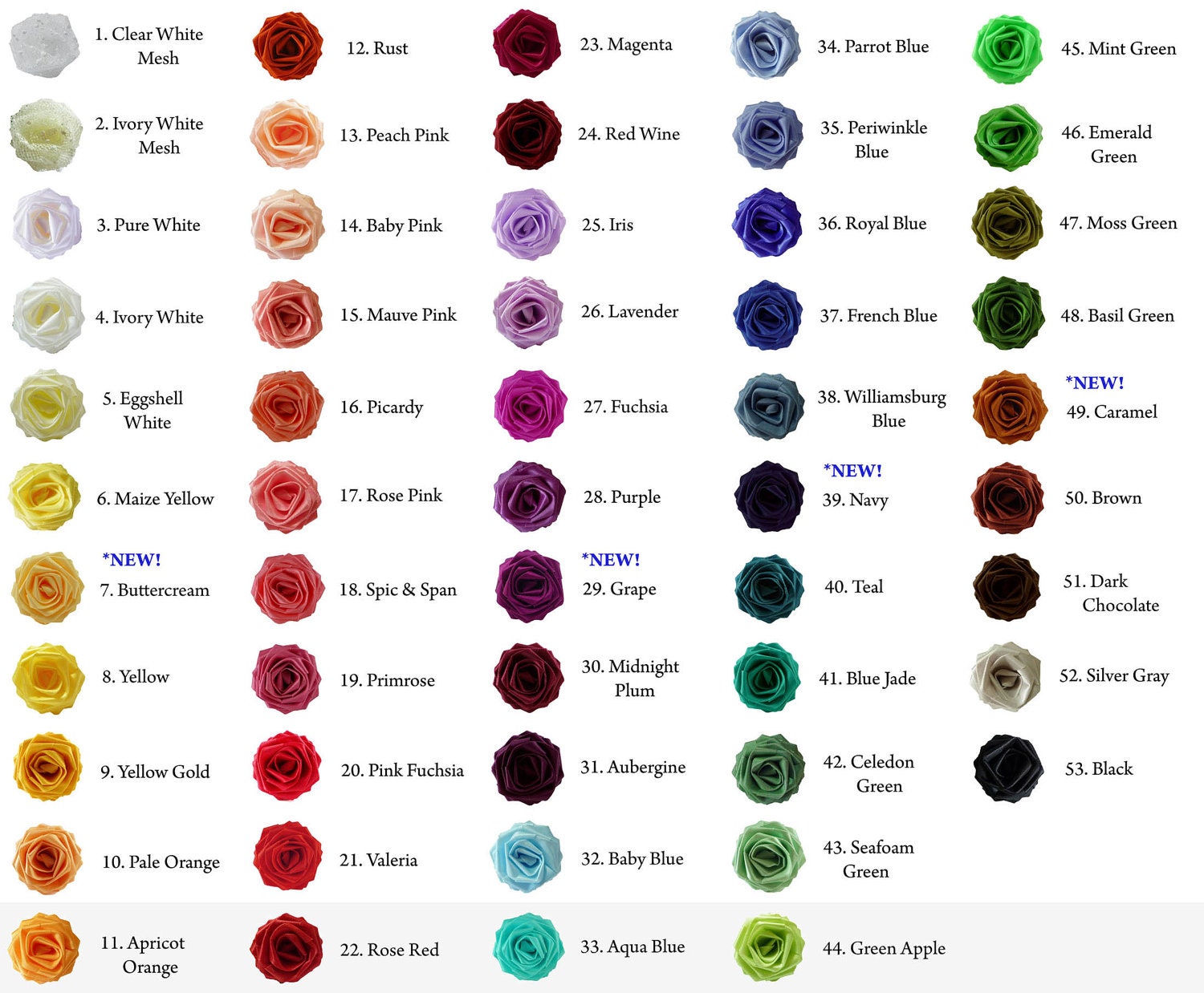 24 Origami Rose Swatch Colors