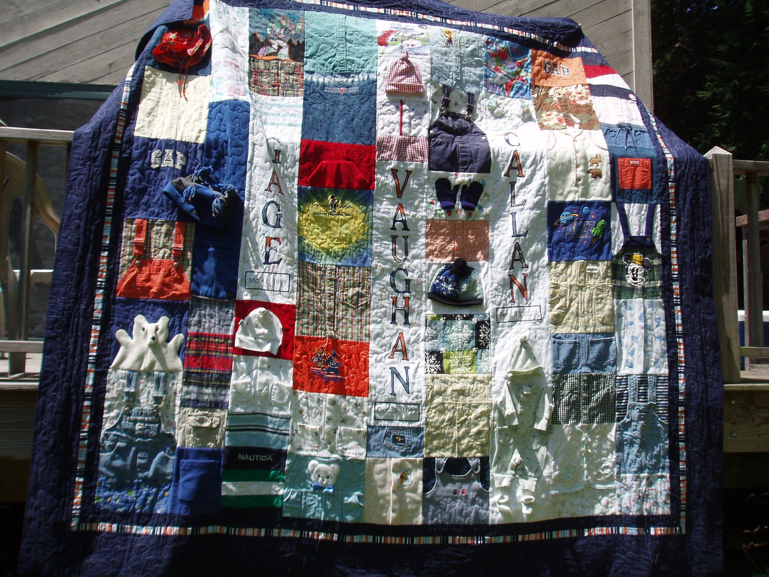 CUSTOM ORDERS - King size Patchwork Quilt made from baby clothes