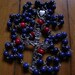 925 Silver 6 cm Cross Lapis lazuli & Fire Coral Rosary