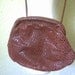Genuine Vintage Burgundy Soft Ostrich Leather Clutch Purse