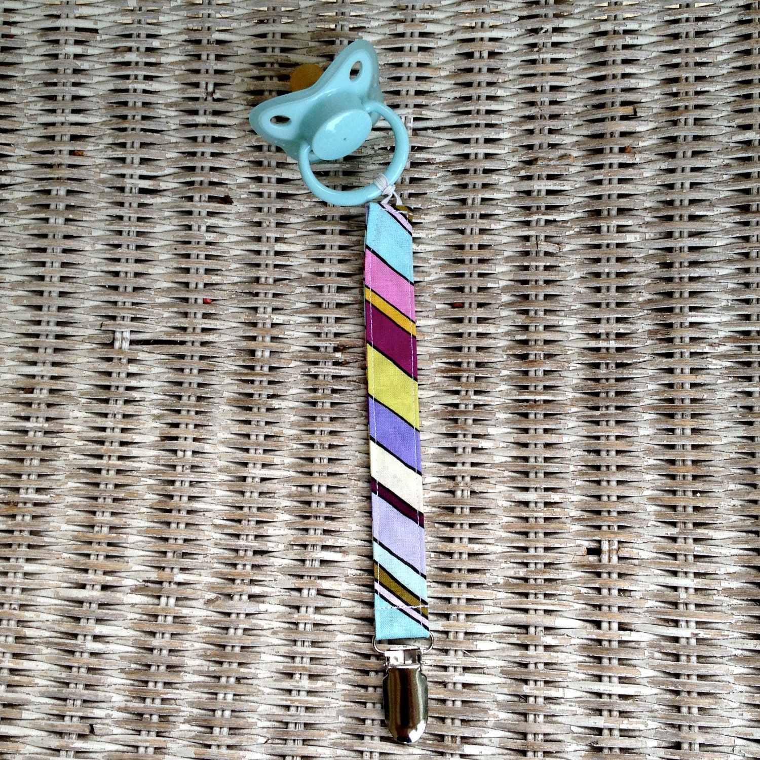 Multicolored Chevron Universal Pacifier Clip