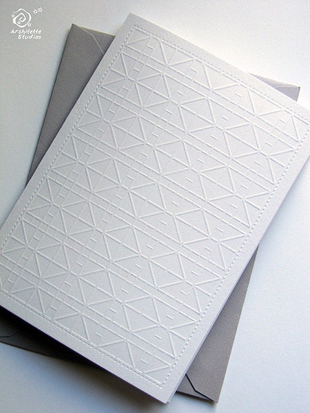 Paper Quilt Series Card - Monkey Wrench Block - Letterpress Limited Edition