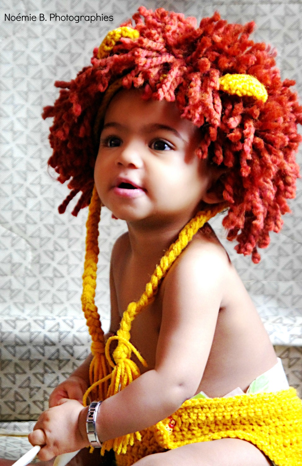 Lion King Bonnet and Diaper Cover Newborn Infant Photo Prop pattern from BeezyMomsCreations