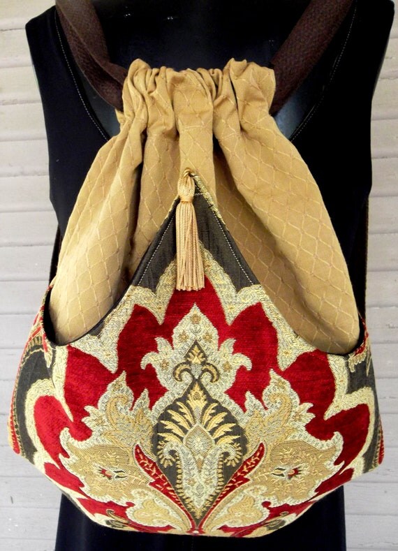 Tapestry Backpack Boho Backpack  Bohemian Tapestry Renaissance Backpack  Tapestry Bag  Sling Bag  Book Bag Tapestry