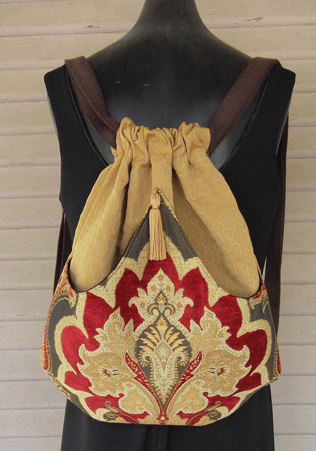 Tapestry Backpack Boho Backpack  Bohemian Tapestry Renaissance Backpack  Tapestry Bag  Sling Bag  Book Bag Tapestry