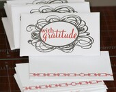 Hand-stamped Mini Envelopes & Cards - With Gratitude Thank You