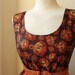 Halloween Party Dress Dark Red Burgandy and Orange Pumpkin Black Cobweb Lace Dress L