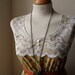 Dress in Mustard and Teal Rose and Floral Whimsical Dress S