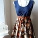 Halloween Party Dress Brown and Orange Rustic Pumpkin Fall Dress XS S