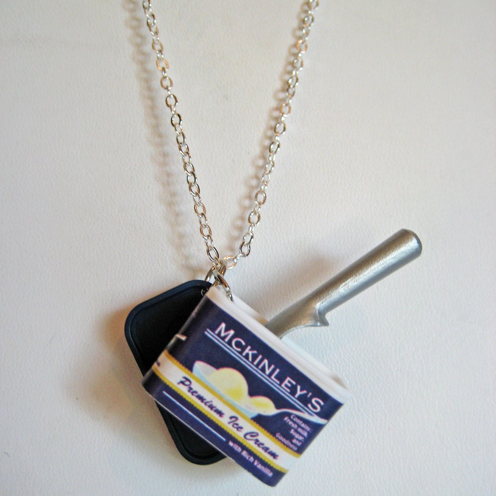 Vanilla Ice Cream Necklace - Miniature Food Jewelry