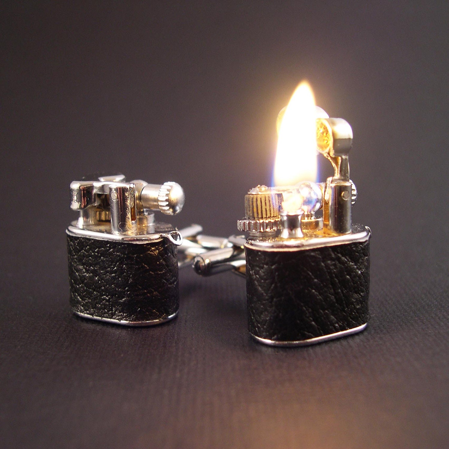 LEATHER Working Lighter Cufflinks