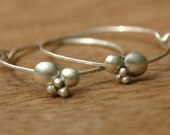 Bouquet Hoop Earrings in sterling silver, matte finish
