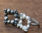 Sterling Square Bouquet Ring, matte or oxidized silver