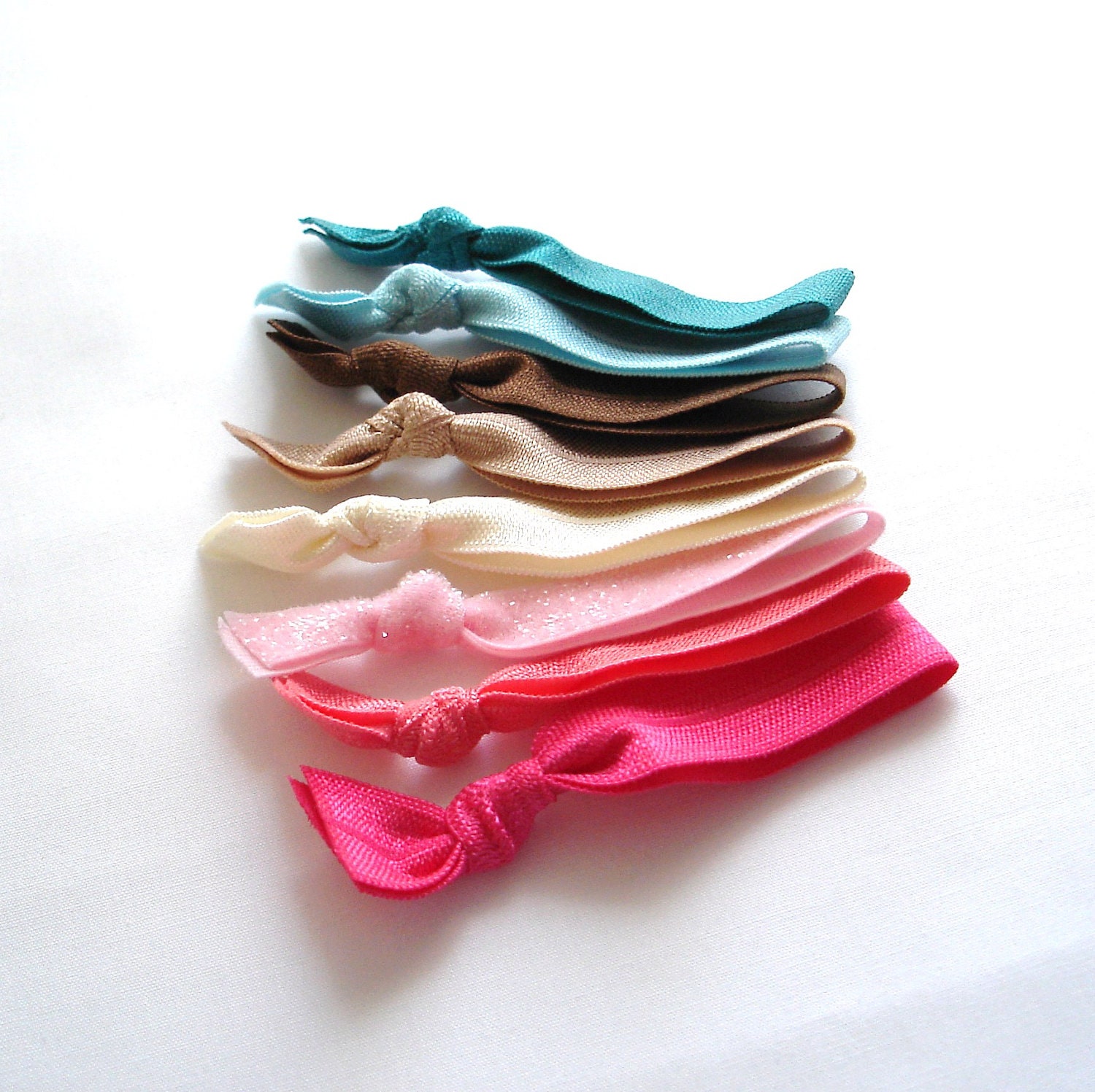 Icing on the Cake. 8 Elastic Hair Ties. Knotted Hair Ties.