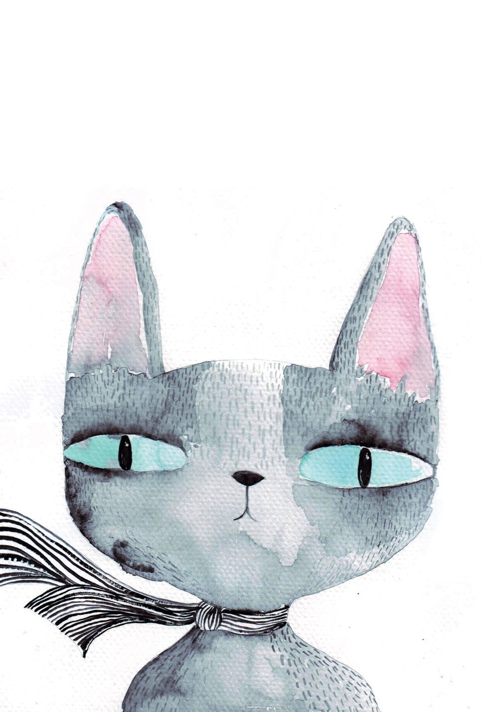 Blue eyed cat card