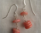 pink coral stacked dangles