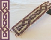 Loom or 1 Drop Even Peyote Pattern - Celtic Knot Cuff Bracelet