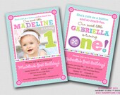 Cute as a Button - First Birthday Party Invitation (Digital File OR Cardstock Printed Cards Also Available) Il_170x135