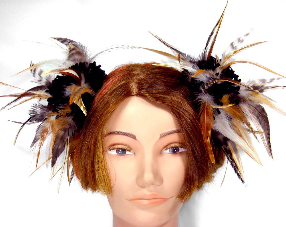 Wild Thing - Earflap Hat with Removable Feather Pom-Poms