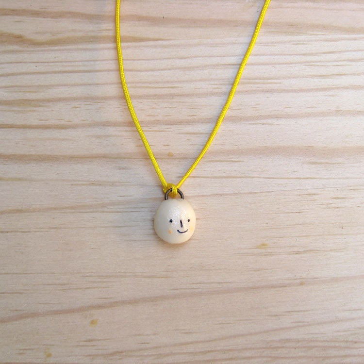 Pea. One-of-a-kind Handmade Porcelain Pendant.
