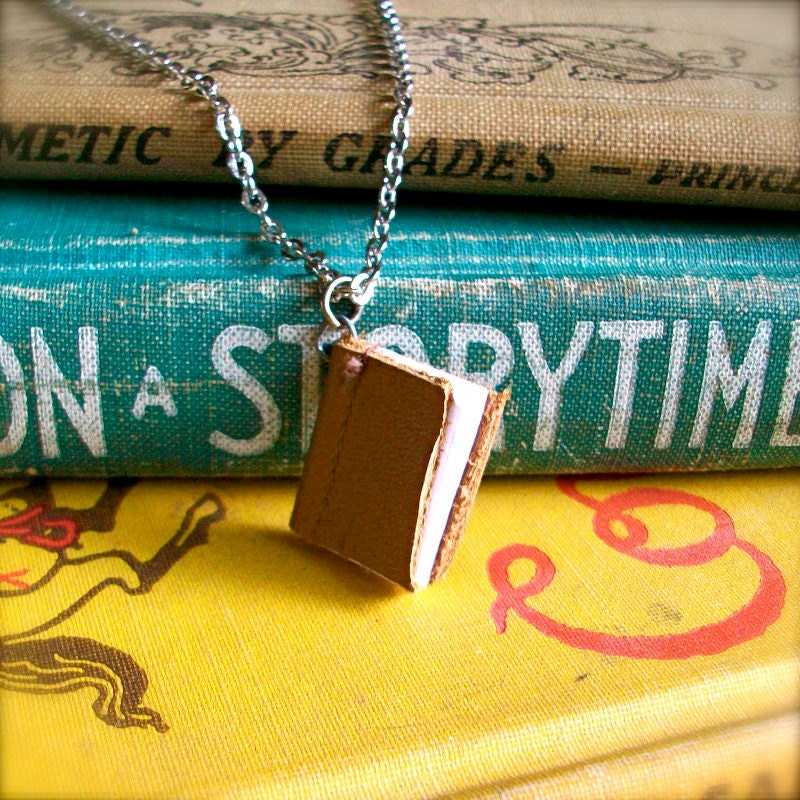 Bibliophile's Tiny Book Necklace