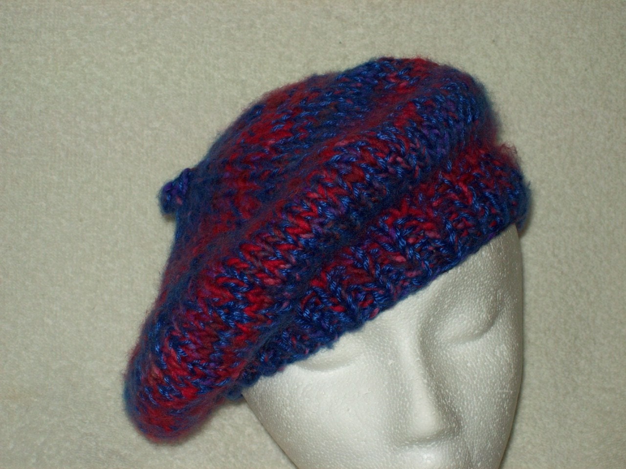Beret Tam Cap Wool Silk Bamboo Knit Multi-color Soft Warm Royal Purple Red On Sale 57% Off