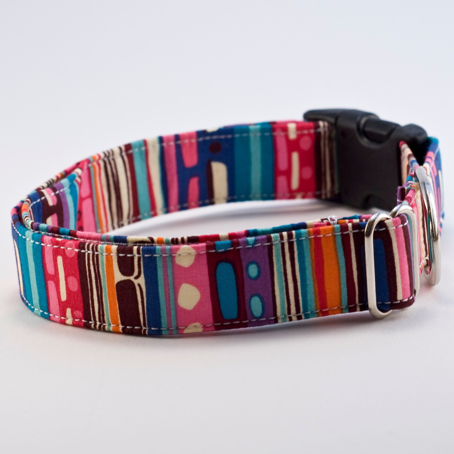 Barcelona Stripes Handmade Dog Collar