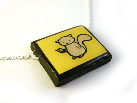 Yellow Squirrel Necklace