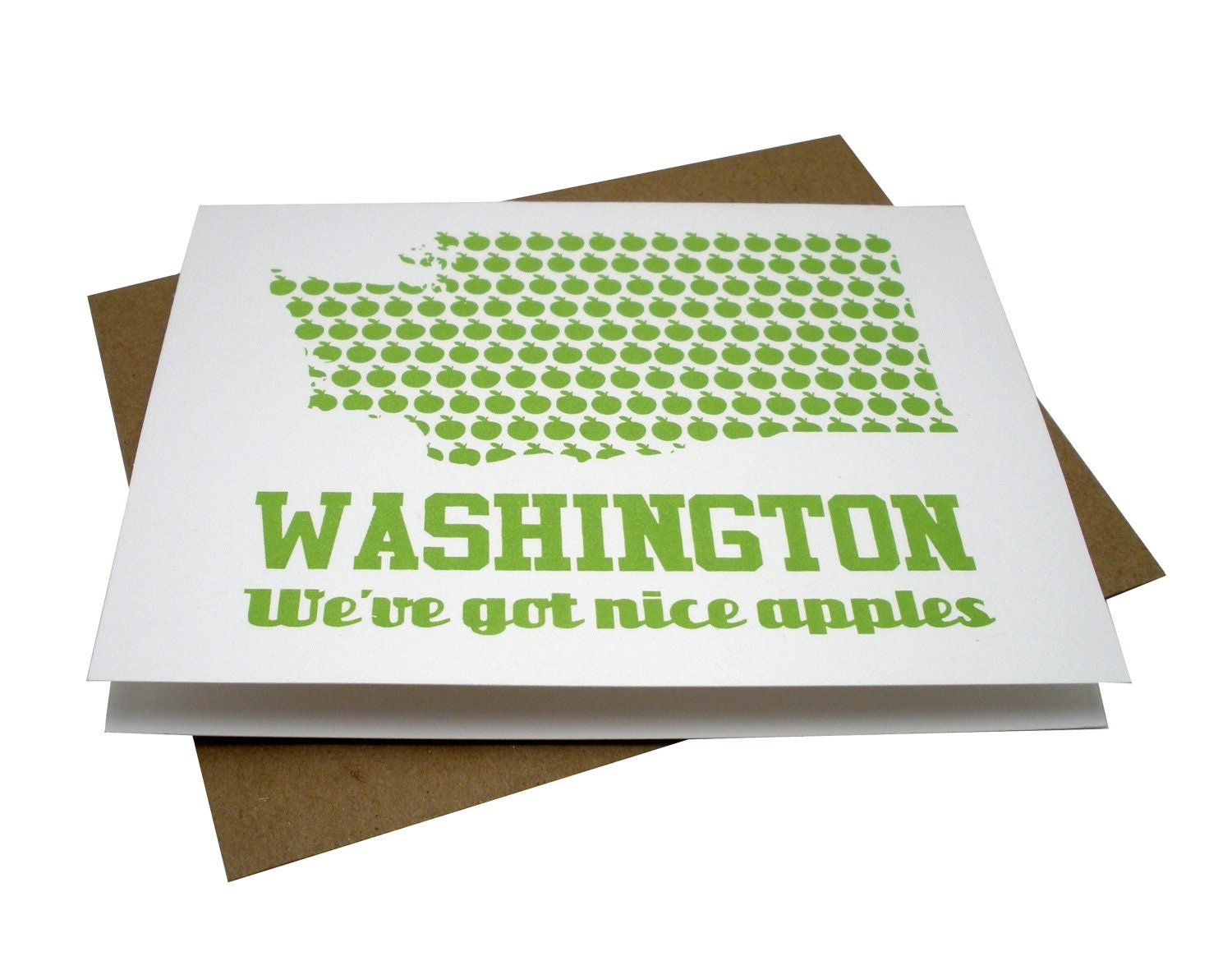Washington: We've Got Nice Apples -- Screenprinted Card
