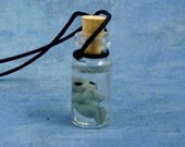 Alien Fetus Specimen Jar Necklace, Handmade Science Fiction Jewelry